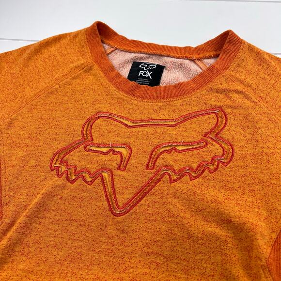 Fox Racing Women's Orange Crewneck Sweatshirt Shirt Size Medium Front Pocket - Picture 4 of 6
